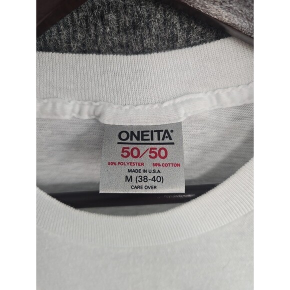 Vintage 80's Oneita Graphic T-Shirt Size M 50/50Made in USA Glide Volunteer - Picture 2 of 7